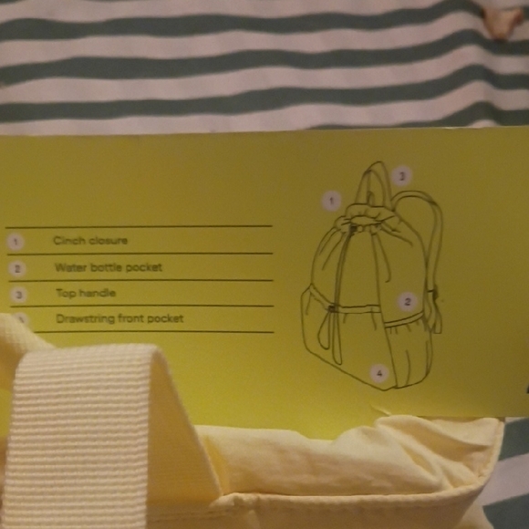 Yellow Drawstring Backpack - Picture 2 of 5